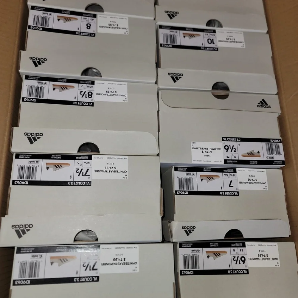 $75 Adidas Unisex Women Vl Court 3.0 White Skateboarding Shoes Size 6 To 10 - Picture 6 of 9